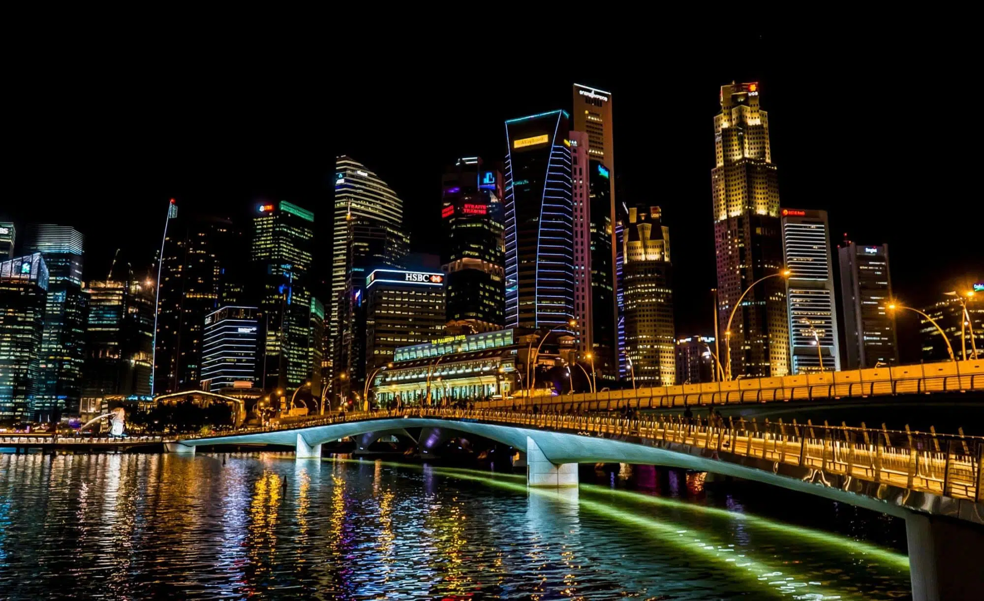 A major city lit up at night