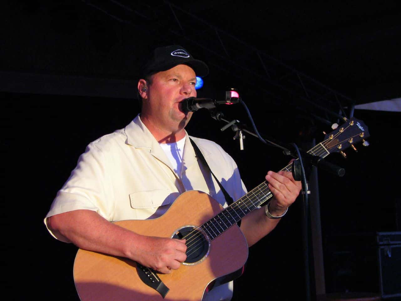 Musician Christopher Cross playing guitar