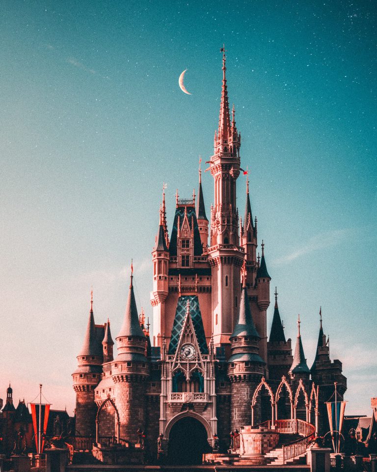 A fairytale castle at dusk (I think)