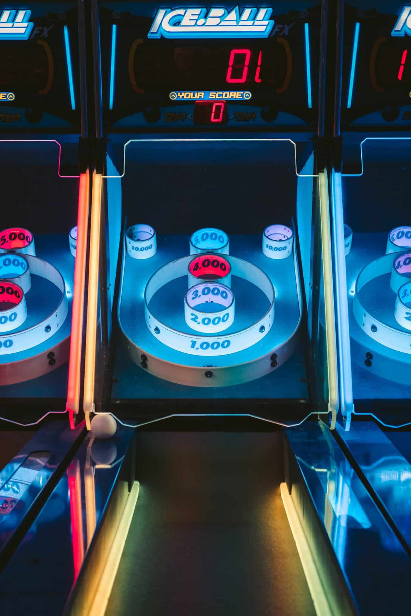 A skeeball machine