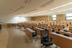 Empty university lecture hall