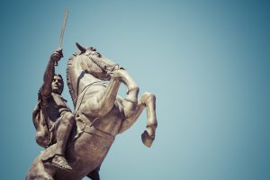 Warrior on a Horse statue "Alexander the Great" on Skopje Square