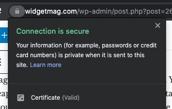 SSL certificate screenshot