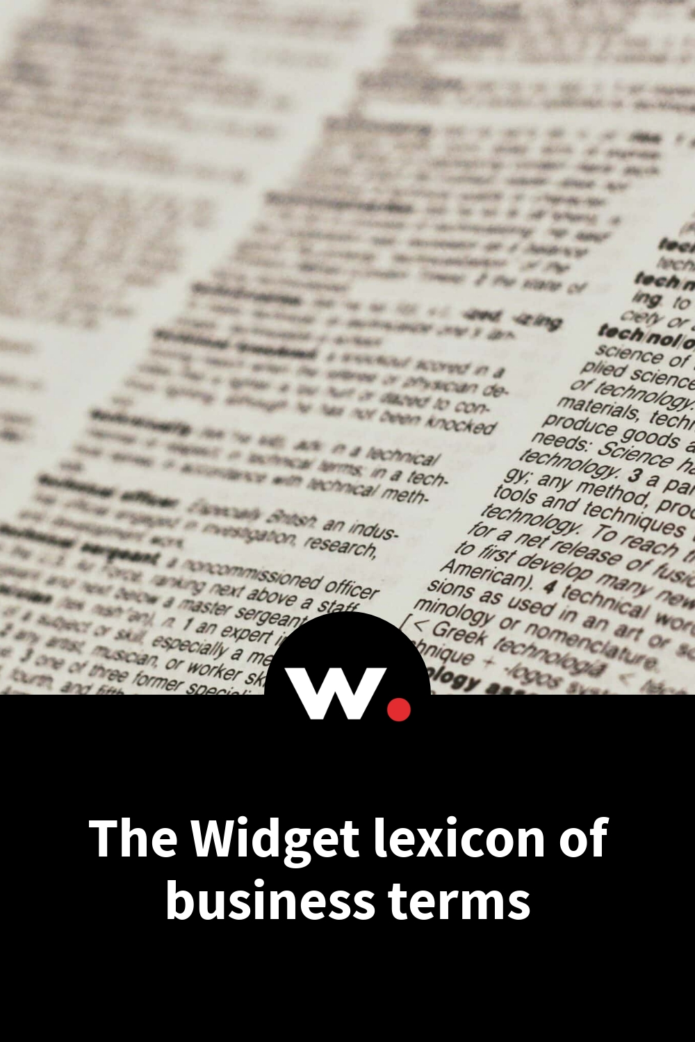 The Widget lexicon of business terms